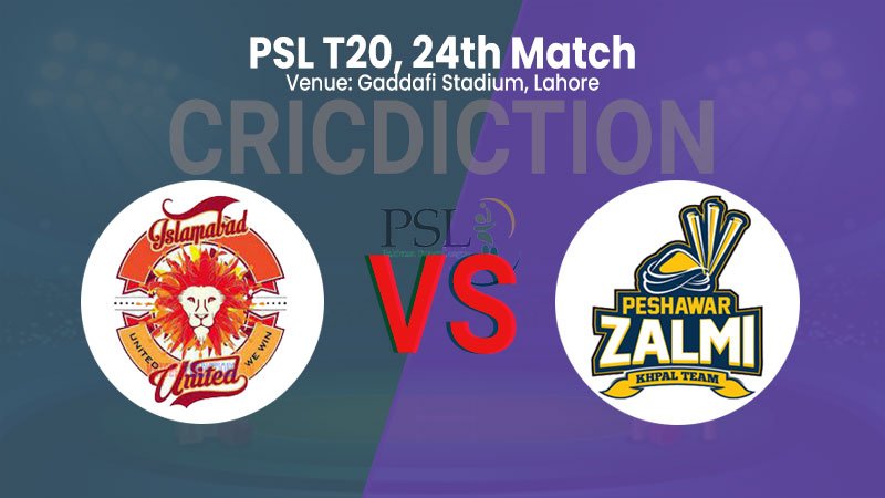 Match Preview – Today Cricket Match Prediction, Islamabad United vs Peshawar Zalmi, PSL T20, 24th Match. Who Will Win, Playing XI, Dream11 Fantasy Cricket Tips, Pitch Report. On February 17, 2022