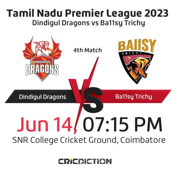 Dindigul Dragons vs Ba11sy Trichy, 4th Match - Live Cricket Score, Commentary