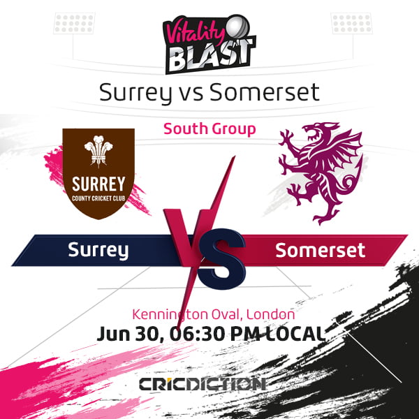 Surrey vs Somerset, South Group - Live Cricket Score, Commentary